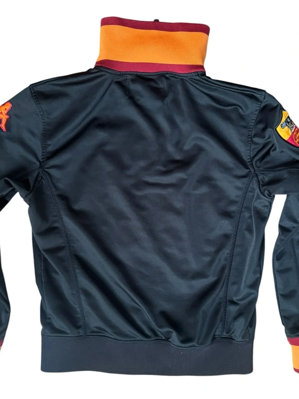 Kappa AS Roma Kids Black and Orange Track Jacket